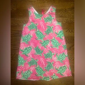 Tommy Bahama Girls Swing Dress Size 6 Pink Turtles